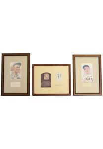 Honus Wagner, Mel Ott & Gabby Hartnett Autographed Cut Framed Displays