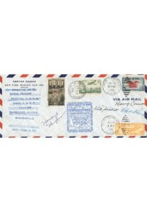 Howard Hughes Signed Around-The-World Flight-Flown Airmail Postal Cover