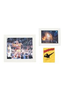 Hulk Hogan Autographed Photo & T-Shirt & Dwayne “The Rock” Johnson Autographed Photo