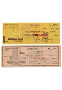 “I Love Lucy” Lucille Ball & Desi Arnaz Signed Personalized Checks