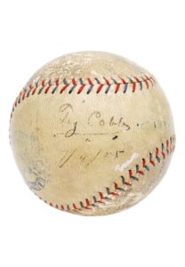 Incredible 5/6/1925 Ty Cobb Game-Used & Single-Signed Record-Setting Home Run Baseball