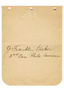 J. Franklin Baker Autographed Cut