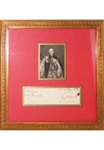 January 1798 Framed King George III Autographed With Annotations