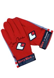 Jerry Rice Signed Receiving Gloves