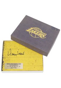 Jerry West Los Angeles Lakers Autographed Original Forum Basketball Court Piece & Original Presentation Box