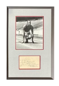 Jesse Owens Signed Cut Display