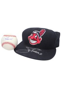 Jim Thome Single-Signed OML Baseball & Cleveland Indians Cap