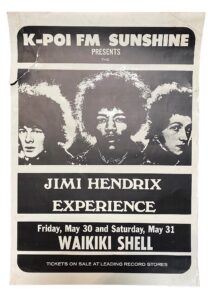 Jimi Hendrix Experience at Waikiki Shell, Hawaii 1969 Concert Poster 14″x20″