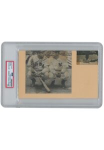 Jimmie Foxx, Mel Ott, Charlie Gehringer & Pepper Martin Multi-Signed Cut