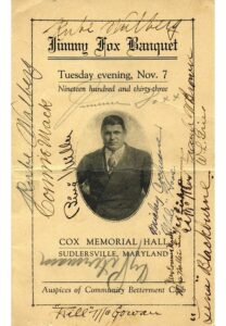 Jimmie Foxx & Others Autographed Banquet Program