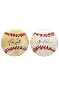 Joe Carter & Bill Mazeroski “Only Players W/ Walk Off HR’s To Win World Series”, Bucky Dent & Mike Torrez “3-Run Homer in Sudden Death Yankee Win 1978” Dual-Signed Baseballs