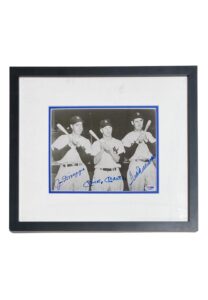 Joe DiMaggio, Mickey Mantle & Ted Williams Signed & Photo