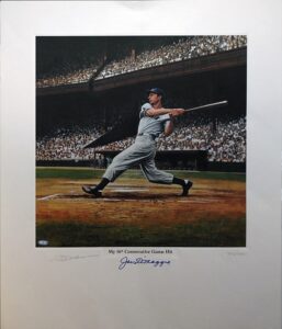 Joe DiMaggio My 56th Game Hit Lithograph