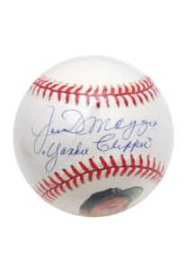 Joe DiMaggio “Yankee Clipper” Inscribed Photo Ball with Framed Display Piece