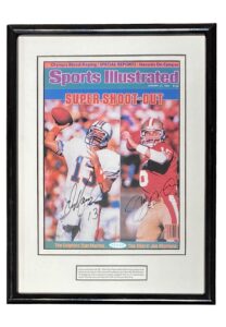 Joe Montana & Dan Marino Dual-Signed Sports Illustrated Cover Display