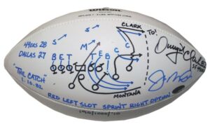 Joe Montana & Dwight Clark Autographed “The Catch” LE Football