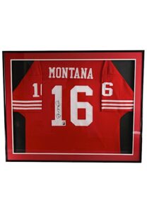 Joe Montana San Francisco 49ers Autographed & Framed Jersey Display