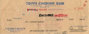 Joe Morgan Topps Chewing Gum Contracts & Check