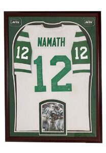 Joe Namath NY Jets Team-Signed Framed Jersey