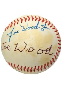 Joe Wood Jr. & Sr. Dual-Autographed Baseball