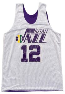 John Stockton Utah Jazz Player-Worn Reversible Practice Jersey