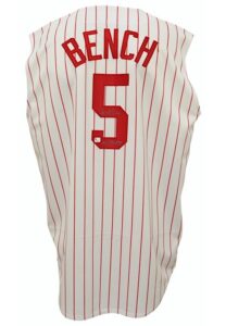 Johnny Bench Cincinnati Reds Autographed & Inscribed Home Jersey