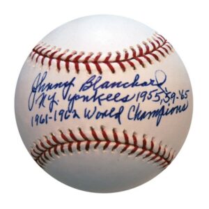 Johnny Blanchard Single Signed & Annotated Baseball