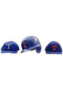 Juan Gonzalez Texas Rangers Game-Used & Autographed Helmet, Cap & BP Cap