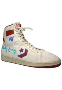 Julius “Dr. J” Erving Philadelphia 76ers Game-Used & Autographed Sneaker