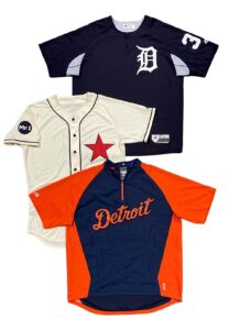 Justin Upton, Dave Price & Michael Fulmer Detroit Tigers Game-Issued Jersey, BP Top & BP Jacket