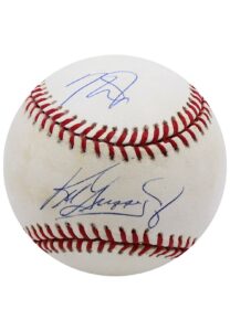 Ken Griffey Jr. & Mike Trout Dual-Signed OAL Baseball