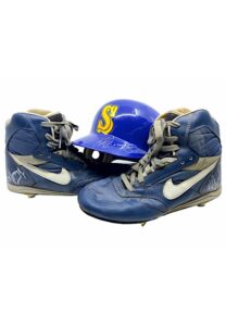 Ken Griffey Jr. Seattle Mariners Game-Used & Autographed Rookie Era Batting Helmet & Cleats