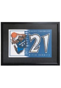 Kevin Garnett Minnesota Timberwolves Signed Jersey Number Framed Display