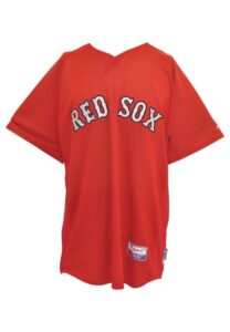 Kevin Youkilis Game-Used Items — 2004-08 Boston Red Sox Bat, 2003 Portland Sea Dogs Batting Practice Jersey & 2007 Boston Red Sox Team-Issued Jersey