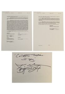 Kobe Bryant Multi-Signed Executed Contract Docs & Large “Collect, Trade, Play” Autographed Sheet