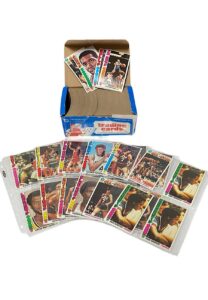 Large Grouping Of 1976 Topps Basketball Cards With Original Vending Box