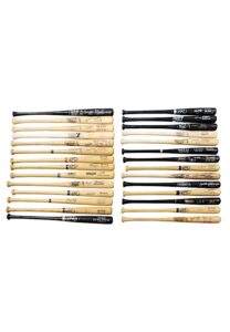 Large Grouping Of Autographed Game Model Bats Including Aaron, Yaz, Yount & More