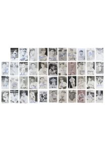 Large Grouping Of MLB Hall Of Famers & Stars Autographed B&W Postcards