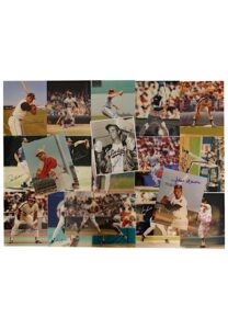 Large Grouping Of MLB Hall Of Famers & Stars Autographed Photos Including Koufax, Gwynn, Aaron & More