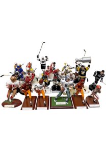 Large Grouping Of NHL & NFL Autographed Gartlan & Salvino Figurines