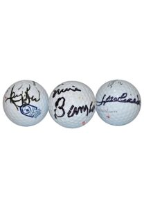 Larry Bird, John Havlicek & Ernie Banks Autographed Golf Balls