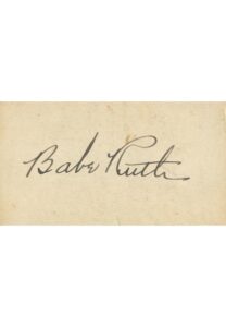 Late 1940s Babe Ruth Autographed Cut