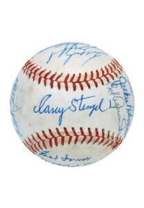 Late 1950’s All-Star/Old Timers Day Autographed Baseball with Jackie Robinson, Maris & Mantle