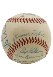 Late 1950s Cincinnati Reds Team-Signed OAL Baseball & Original Reach Box