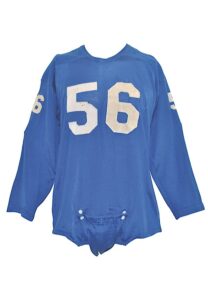 Late 1950s Detroit Lions Game-Used Durene Home Jersey Attributed To Joe Schmidt