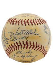 Late 1957 Brooklyn Dodgers Team ONL Signed Baseball