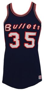 Late 1960s Ed Manning Baltimore Bullets Game-Used Road Jersey