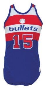 Late 1970’s – Early 1980’s Johnson Washington Bullets Game-Used Road Jersey