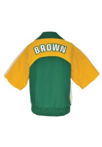 Late 1970s Freddie Brown Seattle SuperSonics Worn & Autographed Road Warm-Up Suit