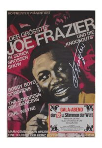 Late 1970s Joe Frazier Autographed German Concert Poster with 45 Record